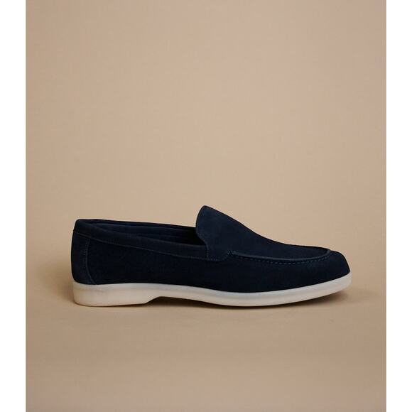 Clorinda Antinori Edoardo Sirena Suede Loafers Size 41 or 9 Navy Blue Italy - Picture 2 of 12